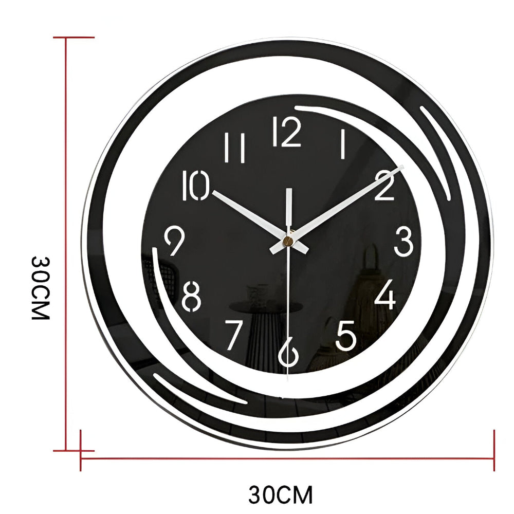Kalsten | Modern Black Acrylic Wall Clock in Scandinavian Design 30 cm