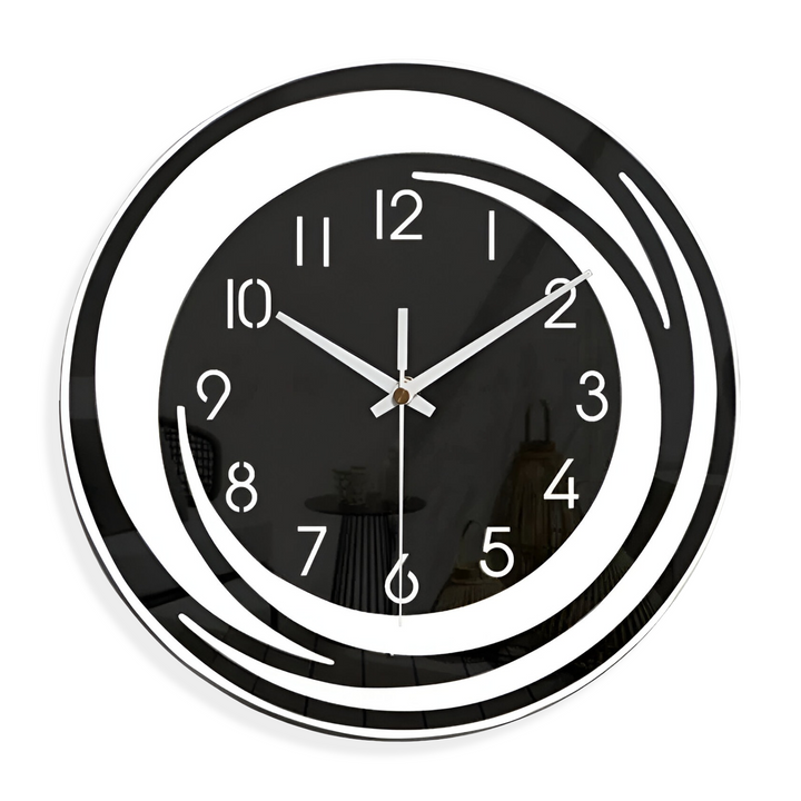 Kalsten | Modern Black Acrylic Wall Clock in Scandinavian Design 30 cm
