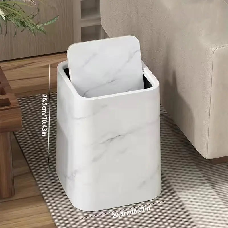 Kalsten | Elegant trash can in marble design with swing lid