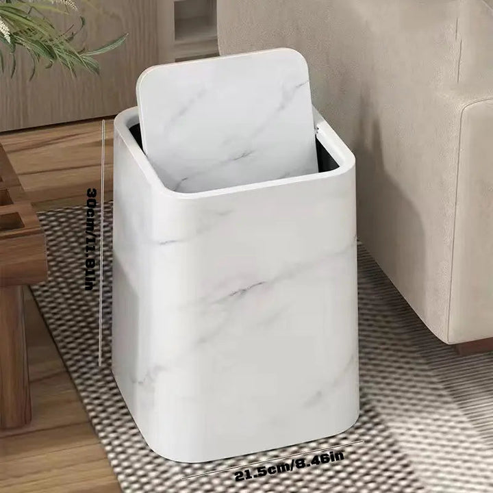 Kalsten | Elegant trash can in marble design with swing lid