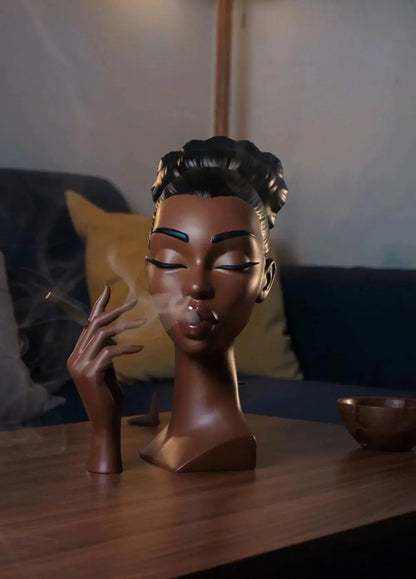 BowLift | Elegant Incense Holder in the Form of a Black Woman's Head