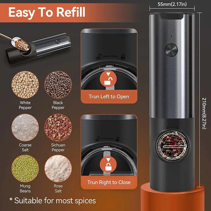 Electric spice grinder set with USB-C charging station | Kalsten