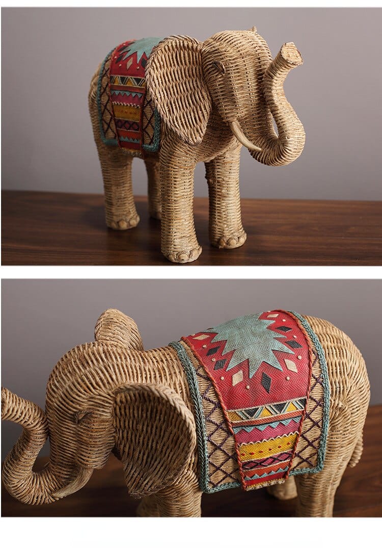 Elephant Rattan Statue | Kalsten