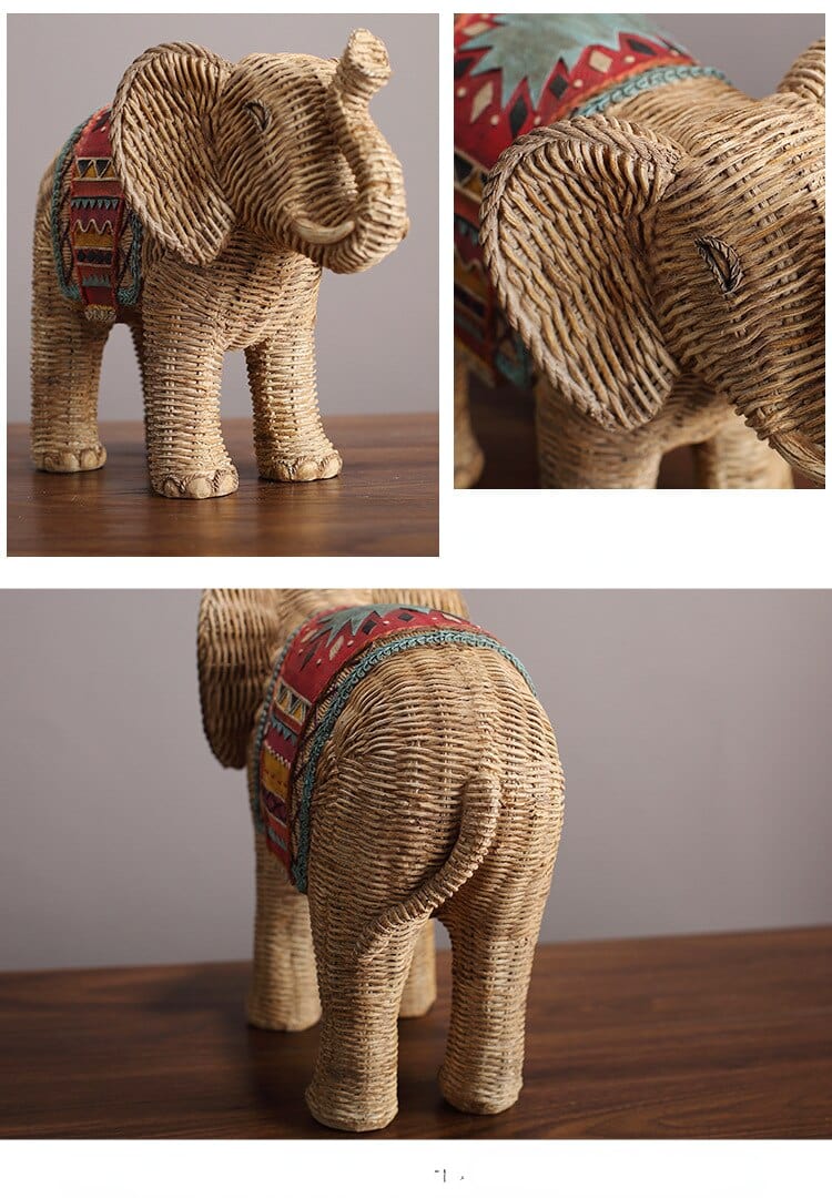 Elephant Rattan Statue | Kalsten