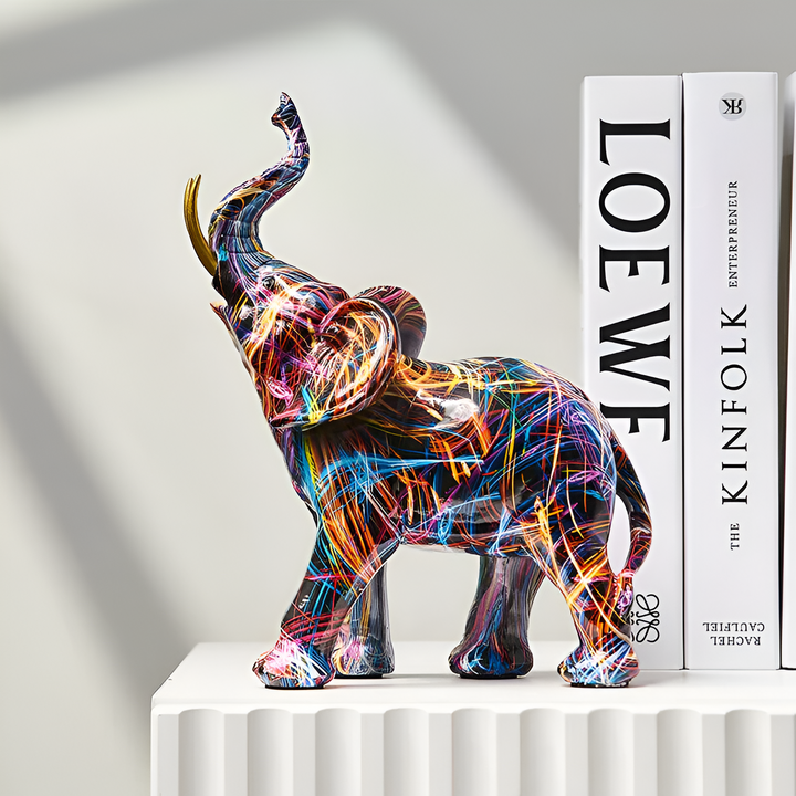 Kalsten | ColorPower Elephant Statue – Decorative Statue with Lively Patterns