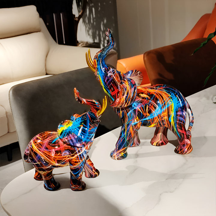 Kalsten | ColorPower Elephant Statue – Decorative Statue with Lively Patterns