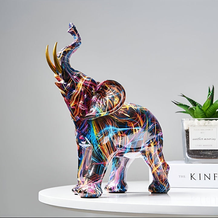 Kalsten | ColorPower Elephant Statue – Decorative Statue with Lively Patterns