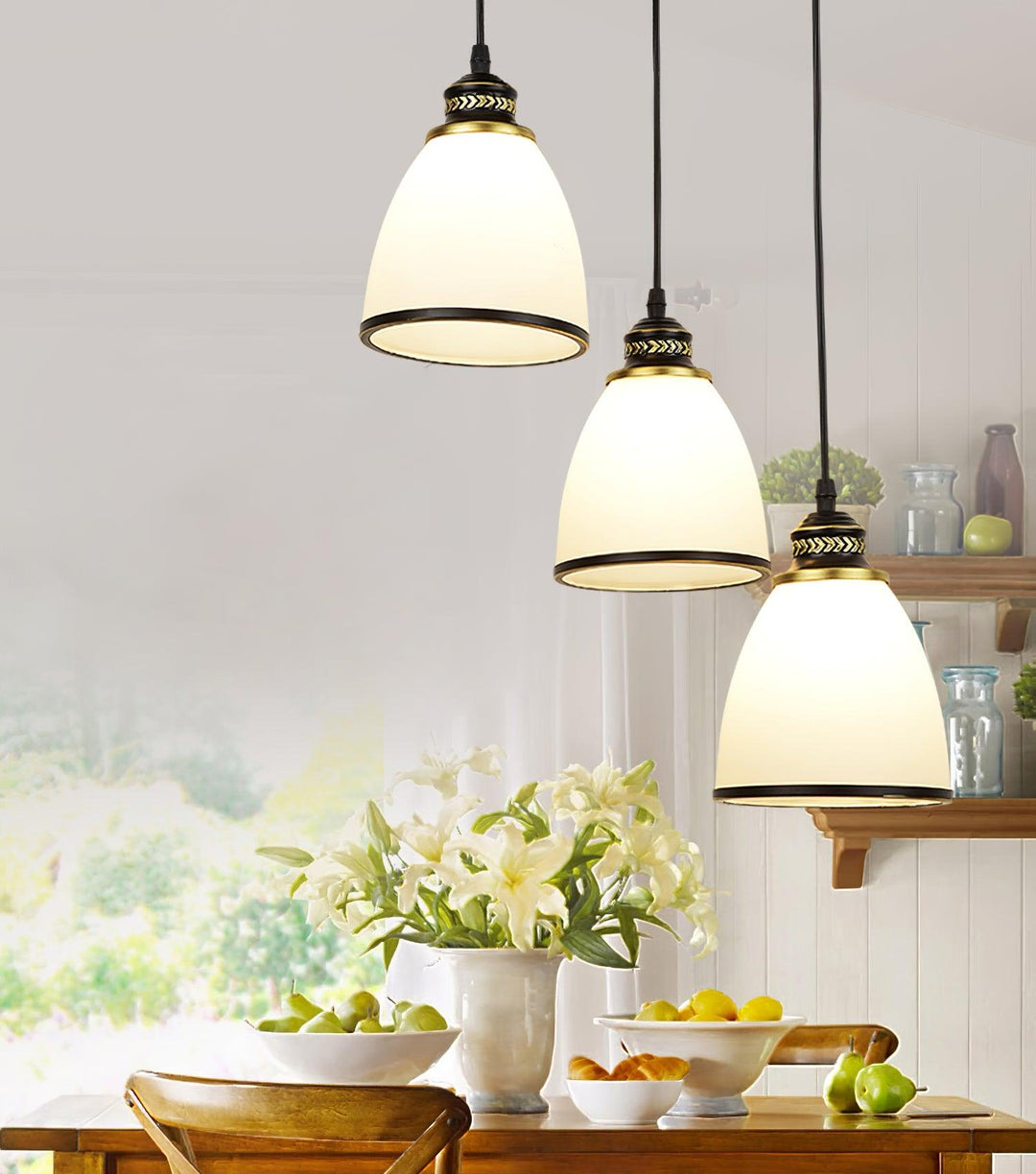 Empire New Age White Glass Pendant Light | Kalsten