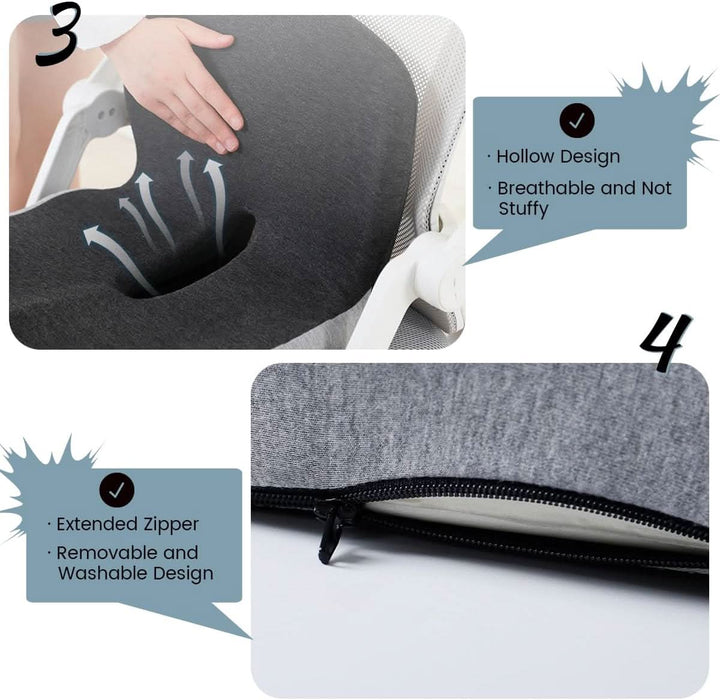 Kalsten | ErgoComfort Seat Cushion – Ergonomic Memory Foam Cushion for Back Support and Comfort