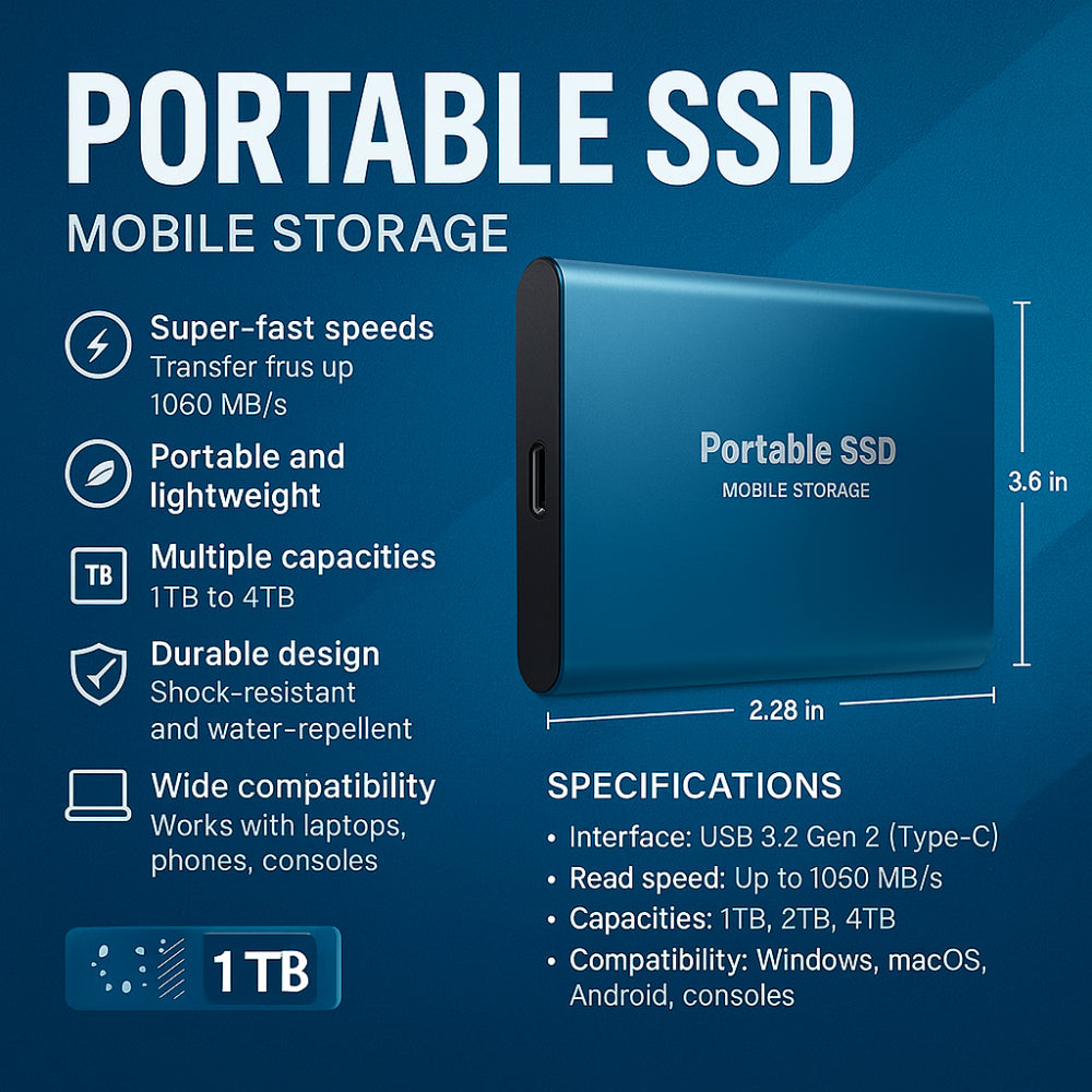 Kalsten | External SSD Drive Aluminum Portable Storage
