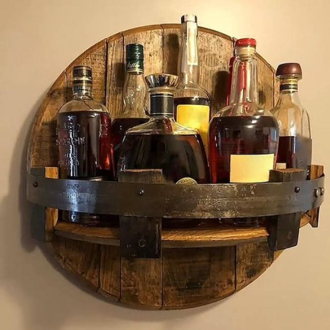 Kalsten | Handmade Wooden Wall Bottle Rack – 7 Bottles