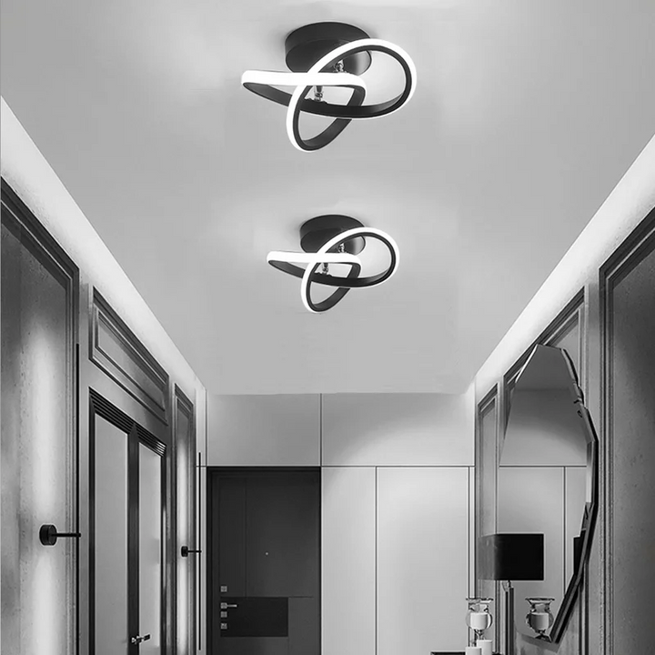 Kalsten | Ceiling Light with LED Black Metal Frame