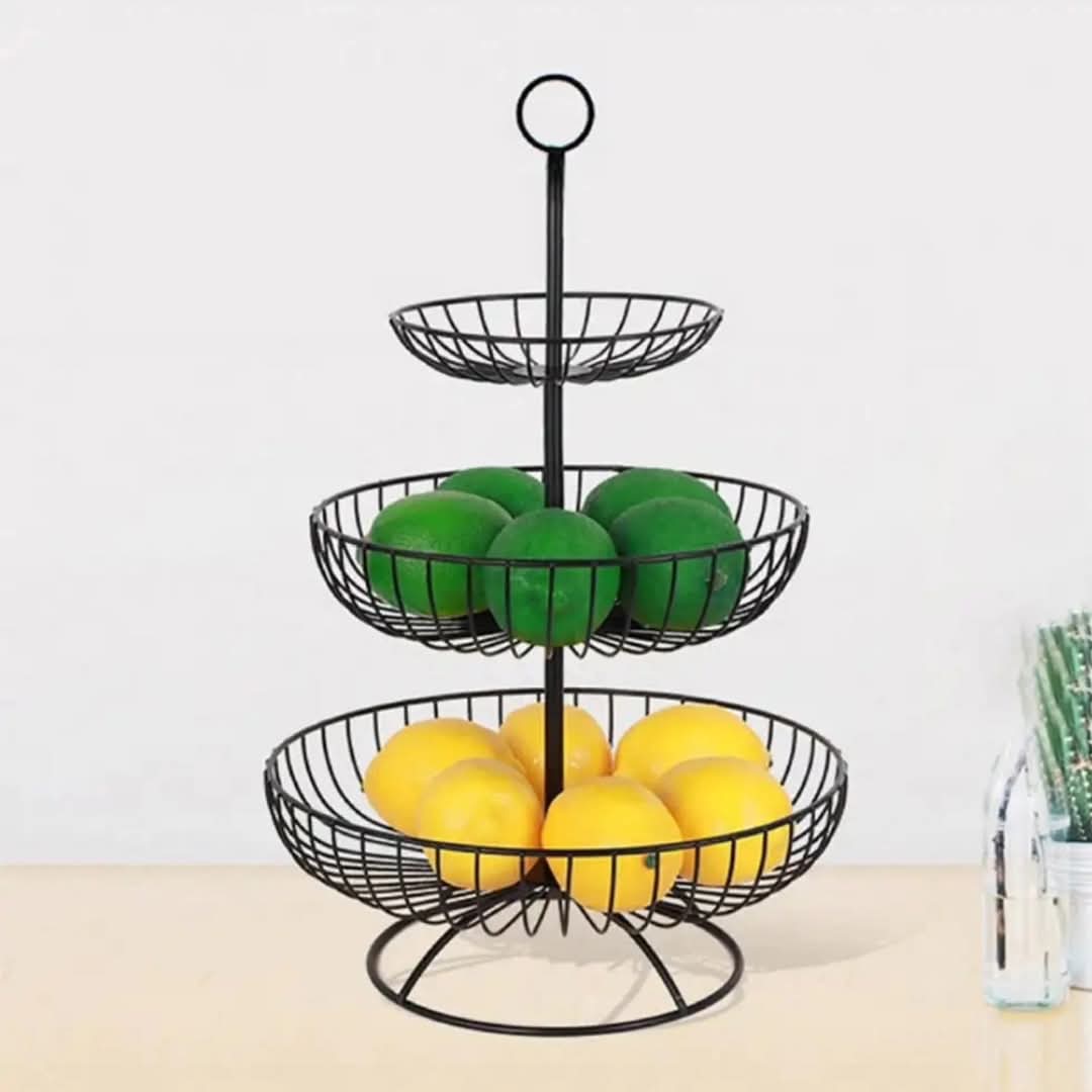 Kalsten | Luxury 3-Tier Vegetable and Fruit Rack in Gold and Black