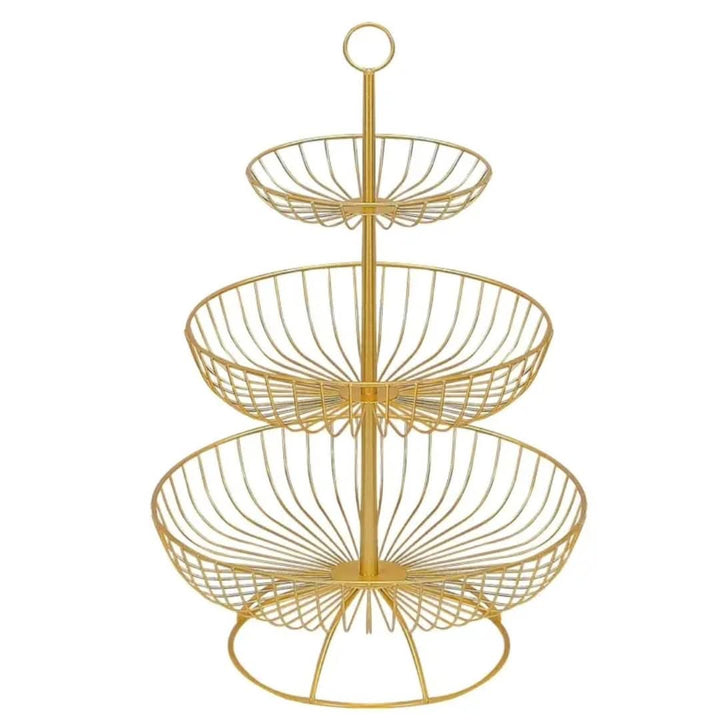 Kalsten | Luxury 3-Tier Vegetable and Fruit Rack in Gold and Black