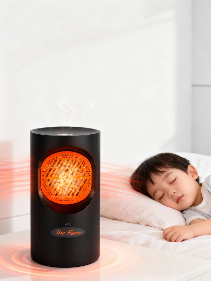 Kalsten | 300W Portable Electric Mini Heater | Spiral Heating Element, 7 Fan Blades | Quiet Operation
