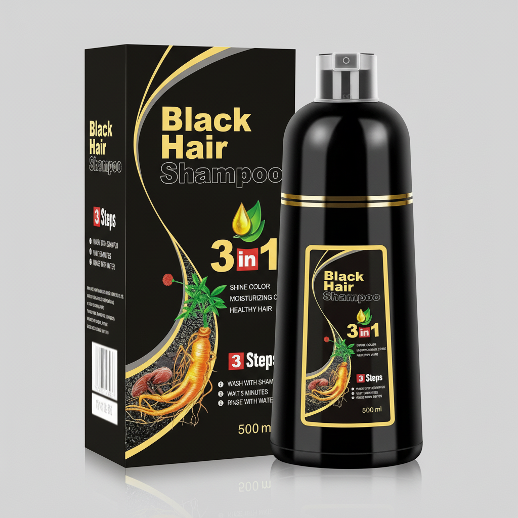 Karnz | Black Hair Dye Shampoo | 3-in-1 Ayurveda Formula: Coloring, Conditioning & Cleansing | Natural Grey Hair Coverage in 5 Minutes | Ammonia-Free & Gentle