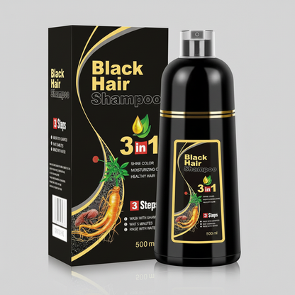 Karnz | Black Hair Dye Shampoo | 3-in-1 Ayurveda Formula: Coloring, Conditioning & Cleansing | Natural Grey Hair Coverage in 5 Minutes | Ammonia-Free & Gentle