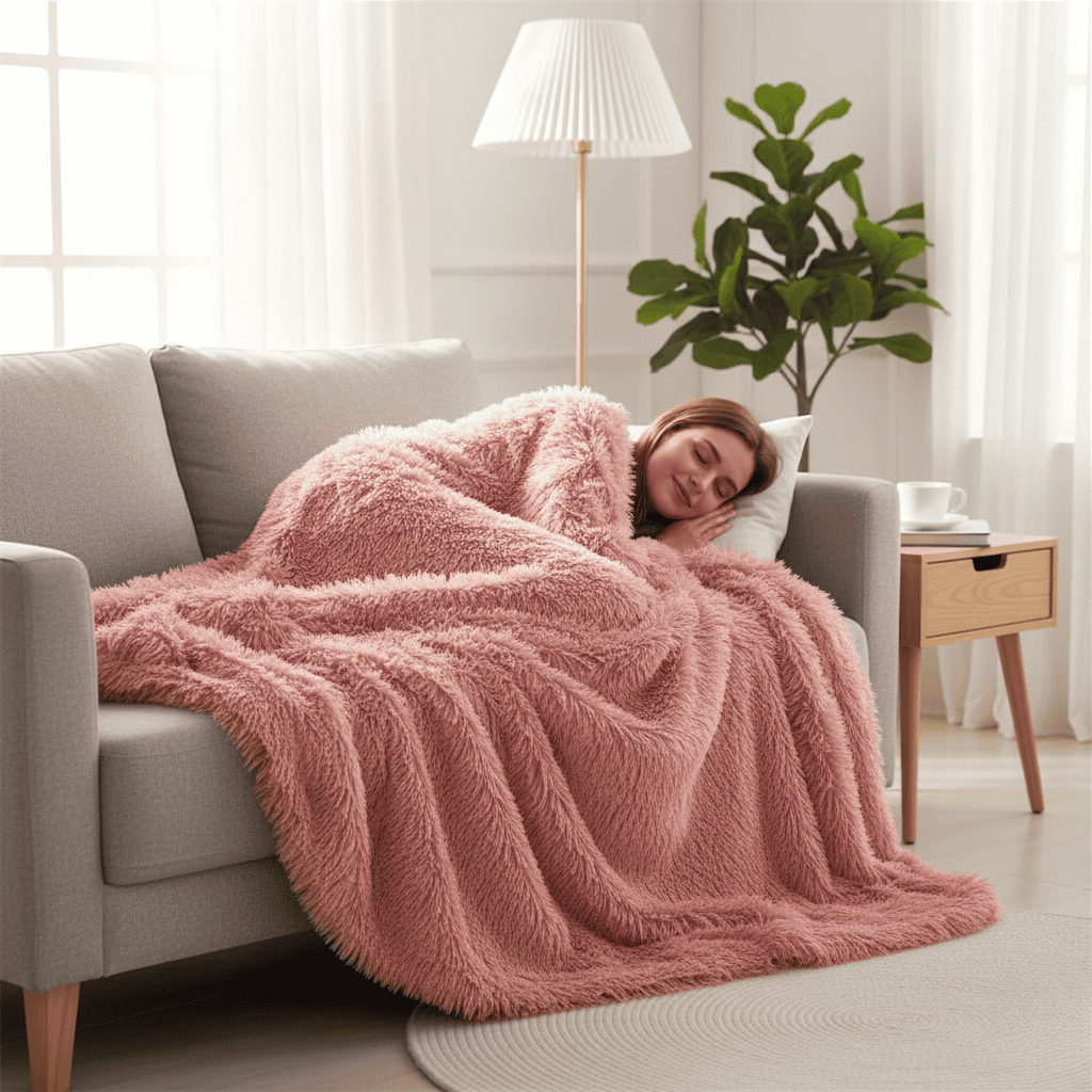 Skanto | Plush Faux Fur Throw with Silky Feel & Elegant Drape