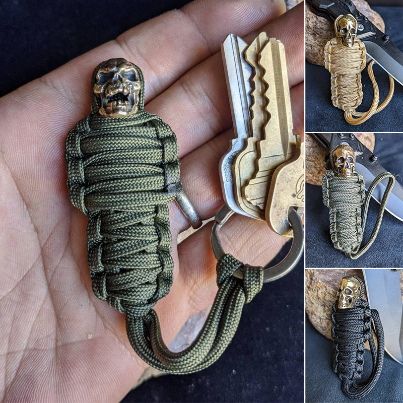 Kalsten | Paracord Keychain Mummy Brass Skull