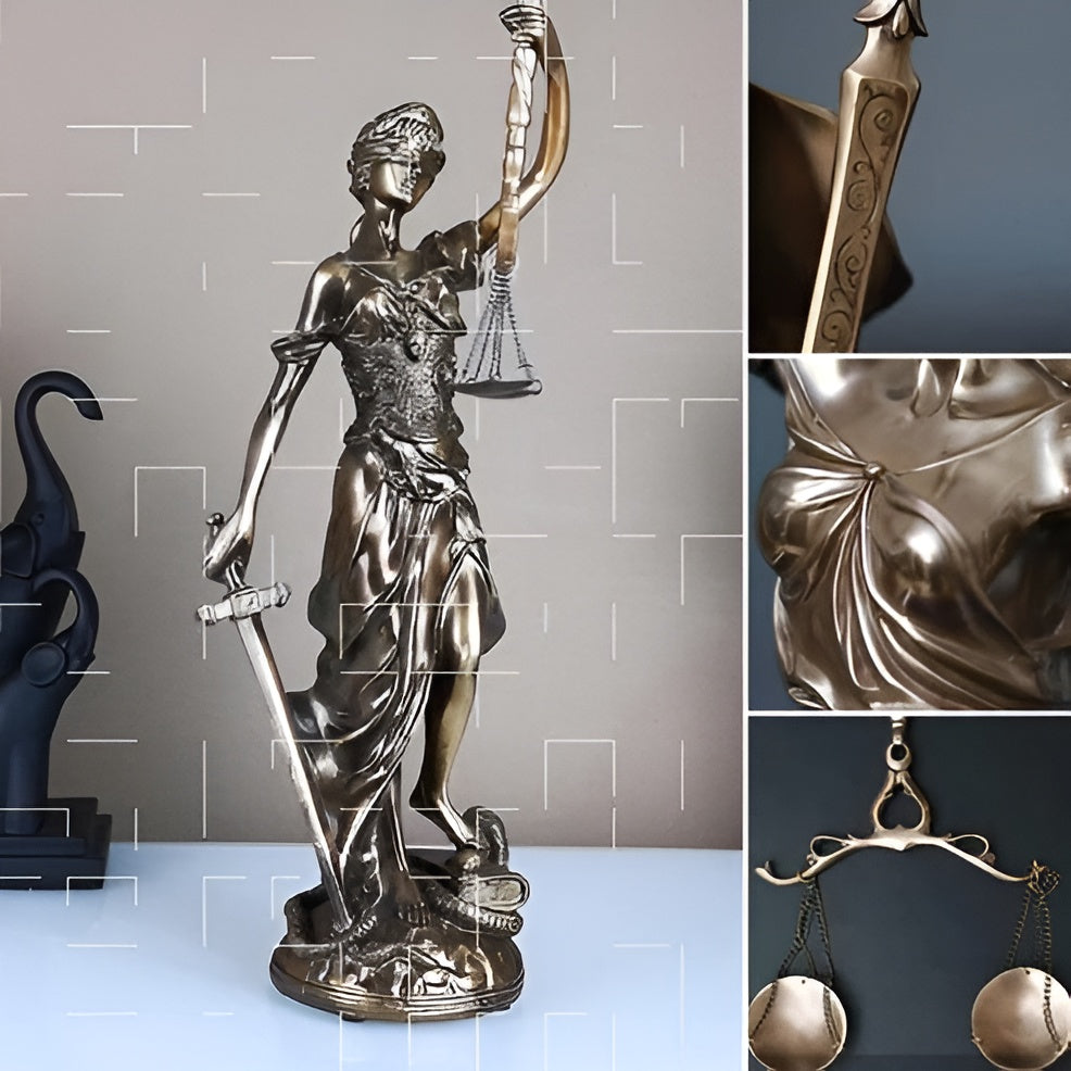 Statue of the Goddess of Justice – An elegant decorative sculpture of Justitia