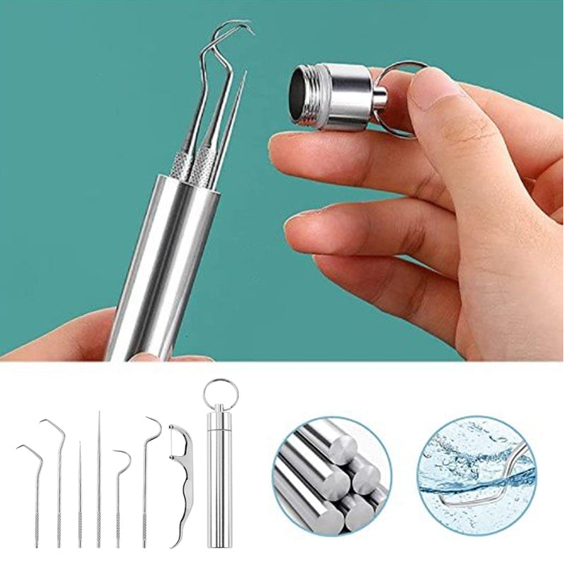 Toothpick set made of stainless steel (7 pieces) | Kalsten