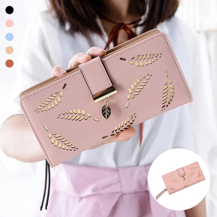 Kalsten | Long wallet for women with leaf pattern