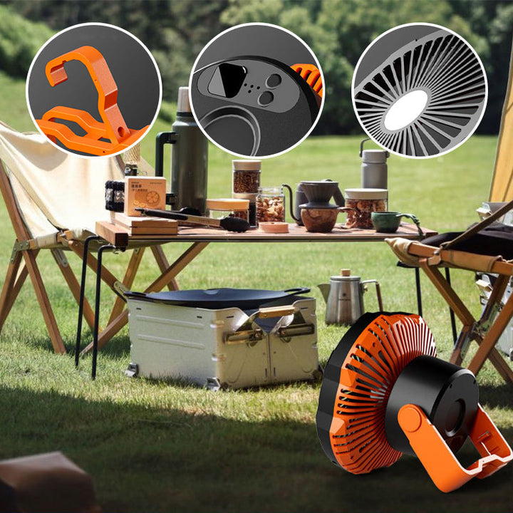 Portable camping fan with LED light | Kalsten