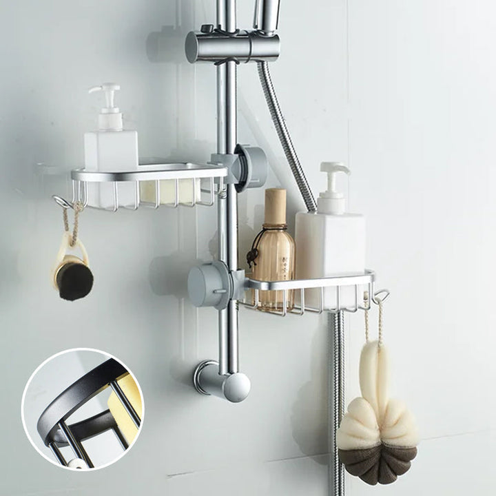 Shower holder for Shampoo & Soap – Stainless Steel – Silver or Black – No Drilling | Kalsten