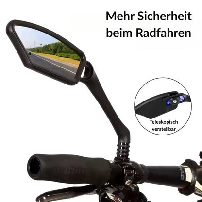 BowLift | Bicycle mirror made of stainless steel – shatterproof & 360° rotatable for more safety