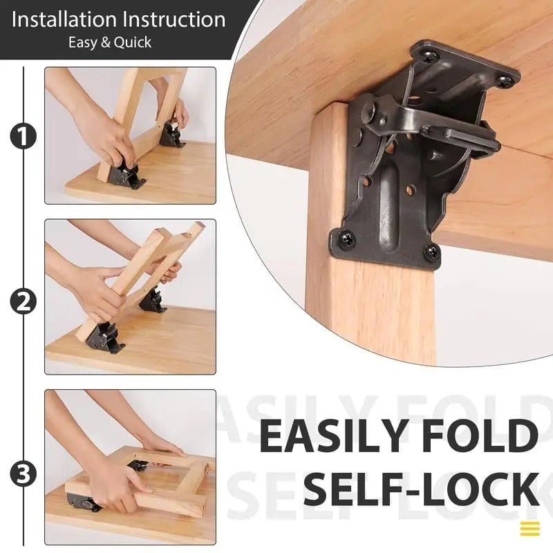 Kalsten | Foldable Heavy-Duty Corner Brackets with Lock – Supports up to 225 kg