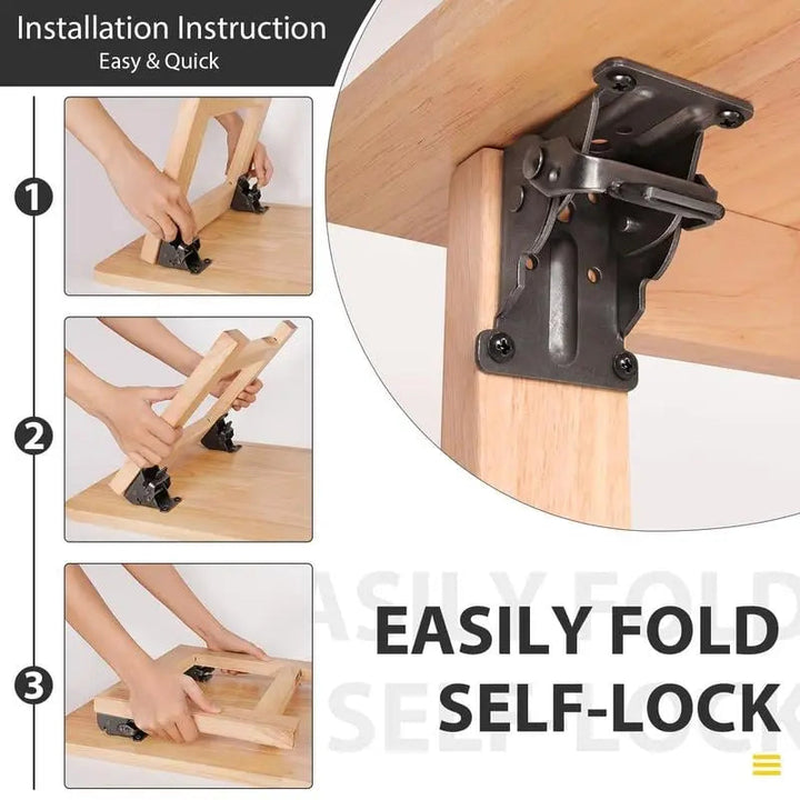 Kalsten | Foldable Heavy-Duty Corner Brackets with Lock – Supports up to 225 kg