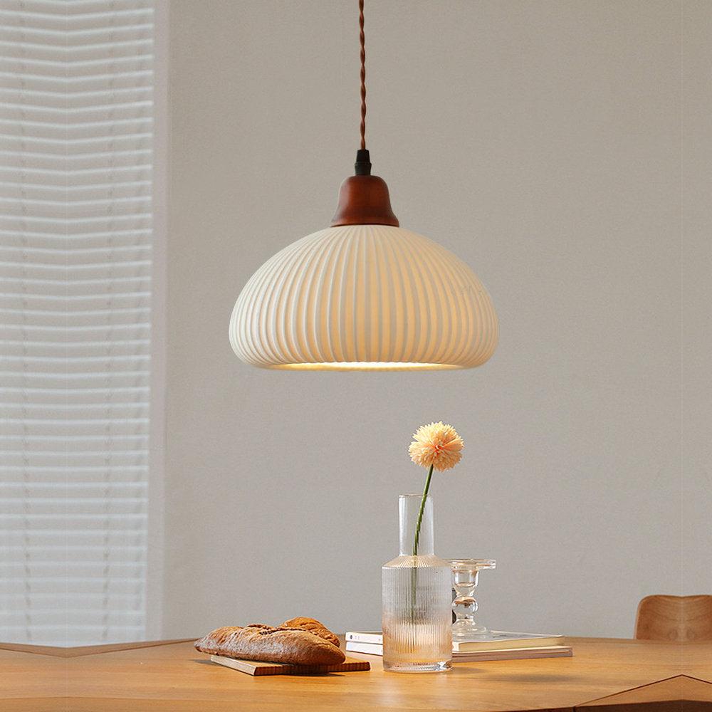 Vintage Nordic Ceramic White Pendant Light For Dining Room | Kalsten