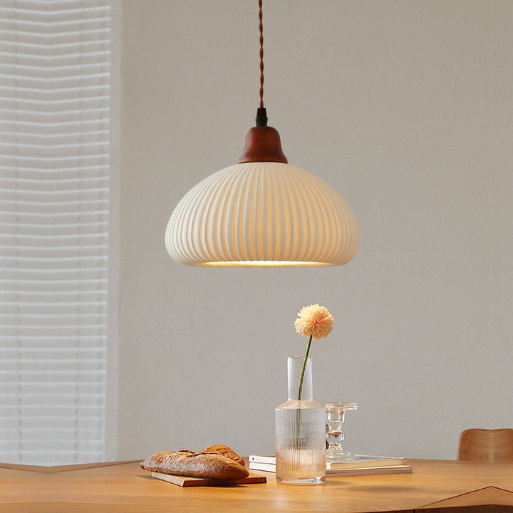 Vintage Nordic Ceramic White Pendant Light For Dining Room | Kalsten