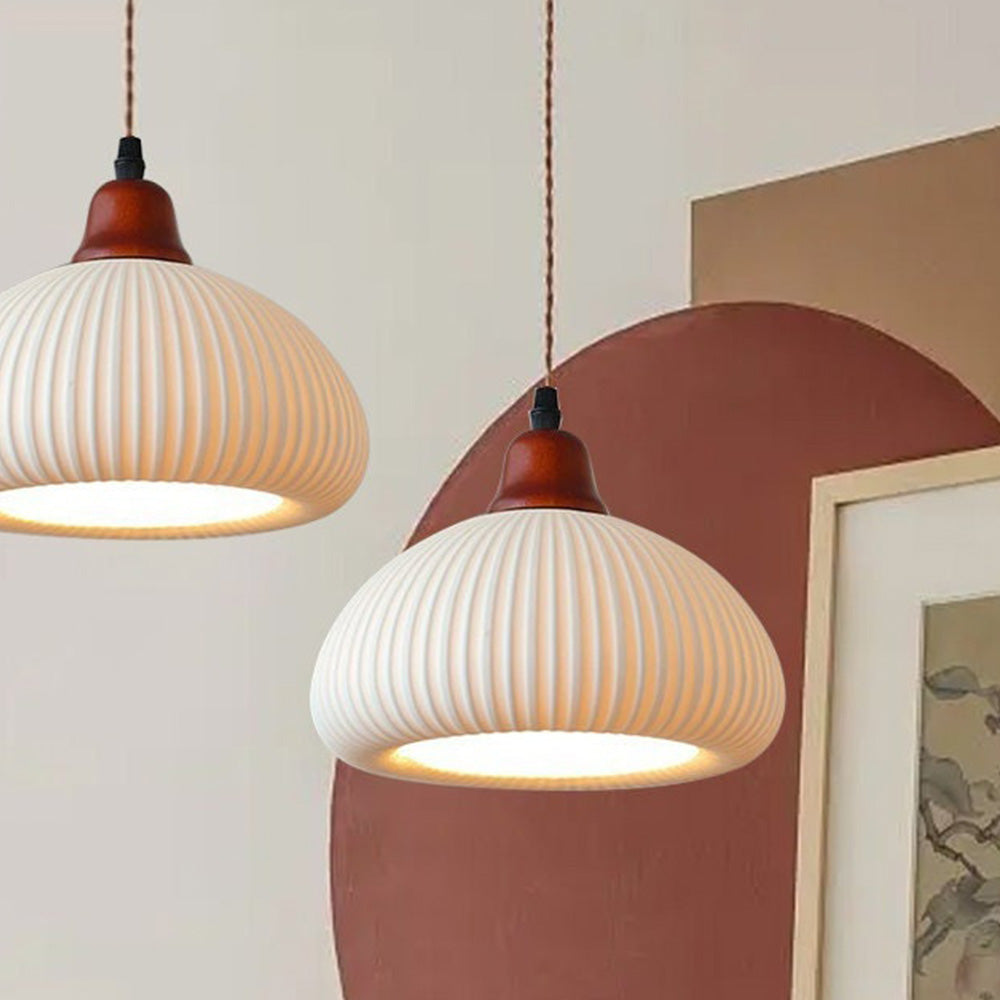 Vintage Nordic Ceramic White Pendant Light For Dining Room | Kalsten