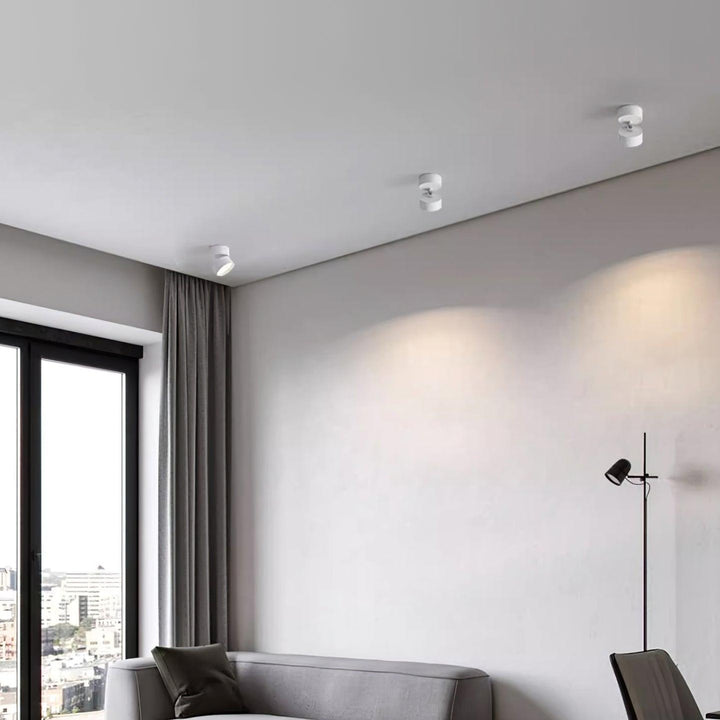 Ceiling Lamp Aluminum 3.9 in Adjustable Black White Home Gallery Spotlight Warm White 7W LED | Kalsten