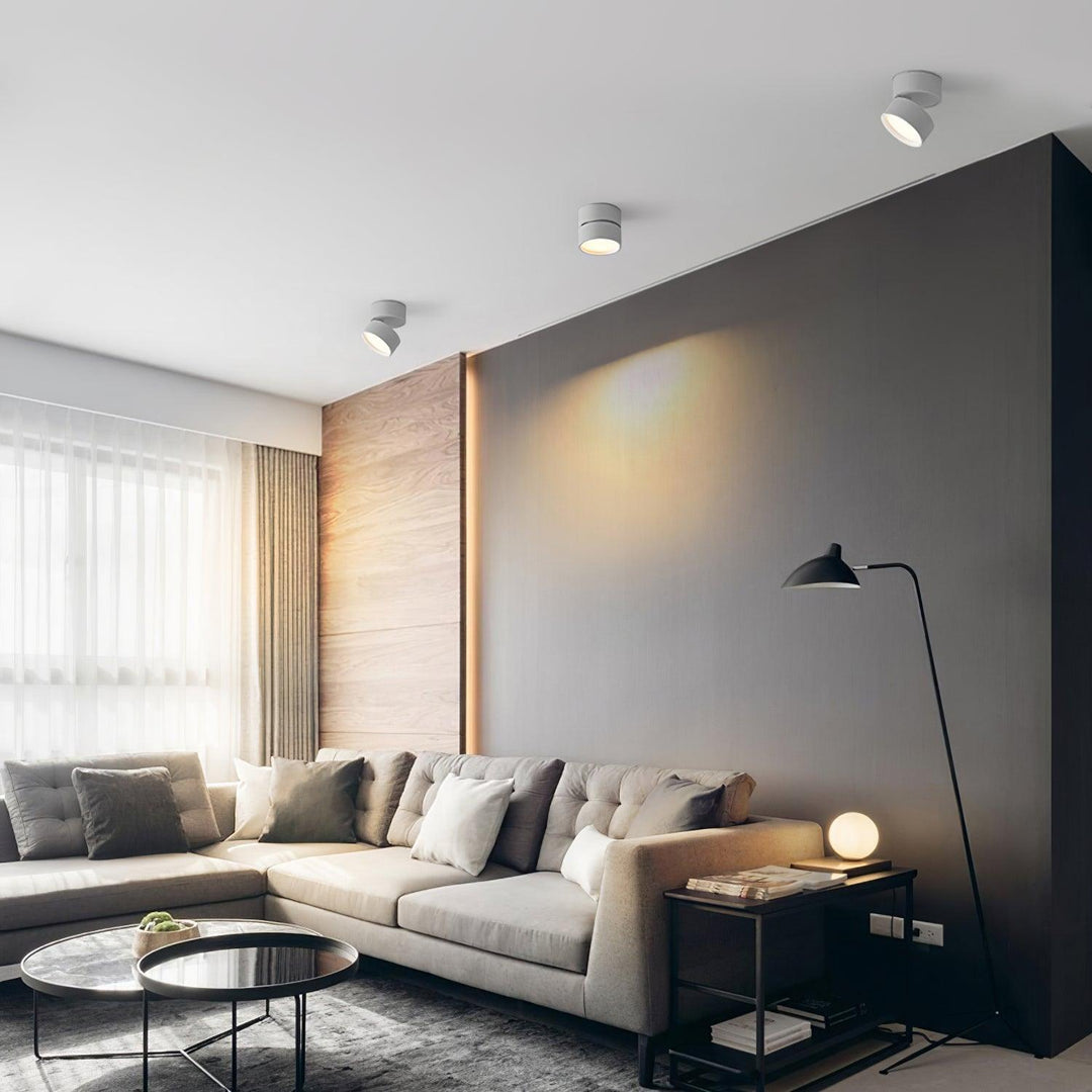 Ceiling Lamp Aluminum 3.9 in Adjustable Black White Home Gallery Spotlight Warm White 7W LED | Kalsten