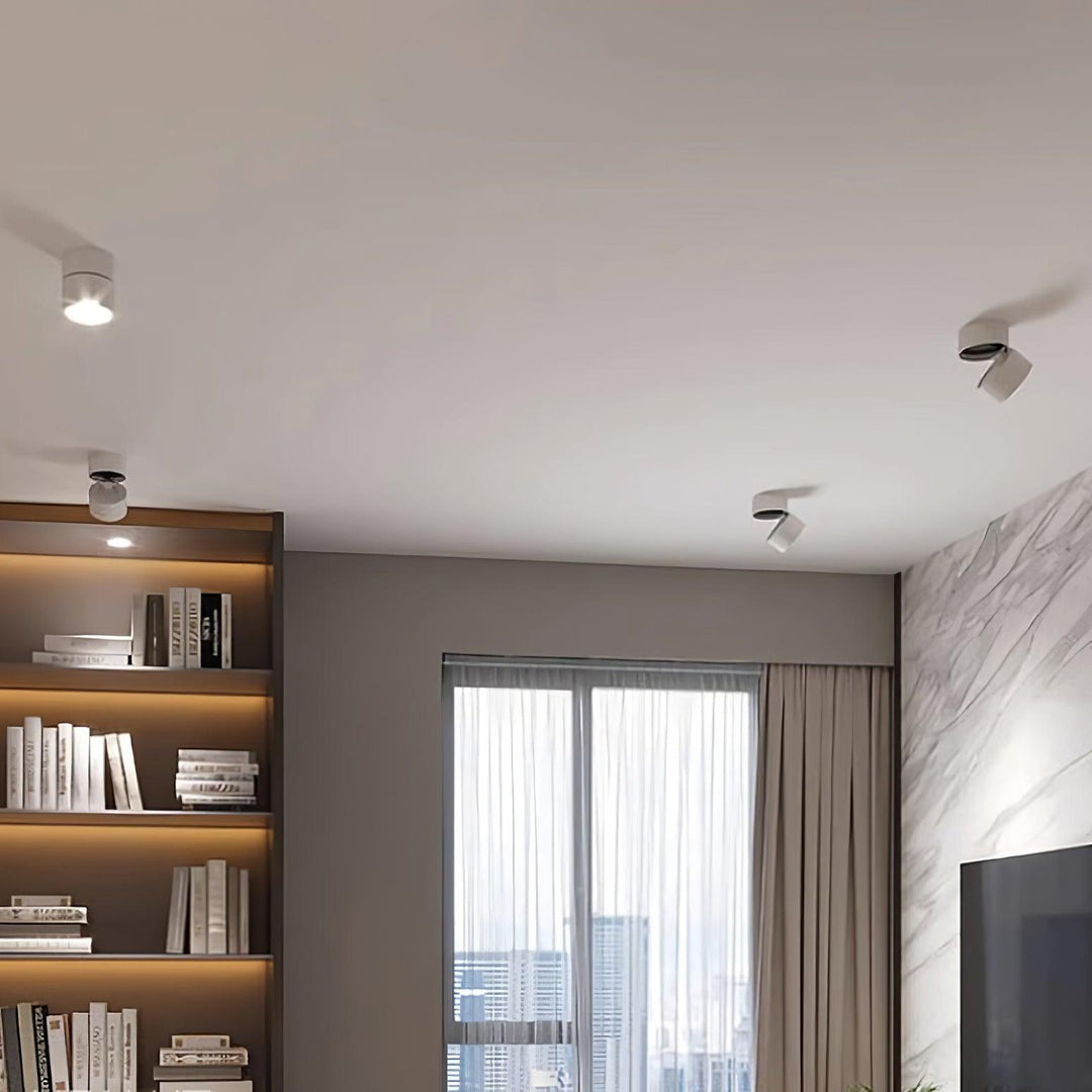 Ceiling Lamp Aluminum 3.9 in Adjustable Black White Home Gallery Spotlight Warm White 7W LED | Kalsten