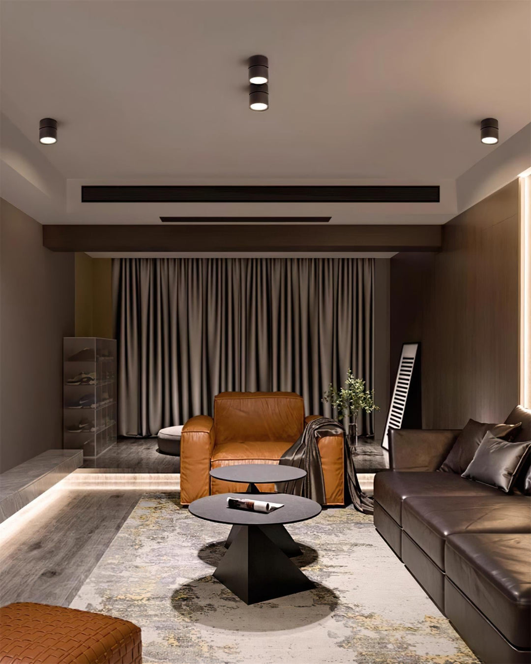 Ceiling Lamp Aluminum 3.9 in Adjustable Black White Home Gallery Spotlight Warm White 7W LED | Kalsten