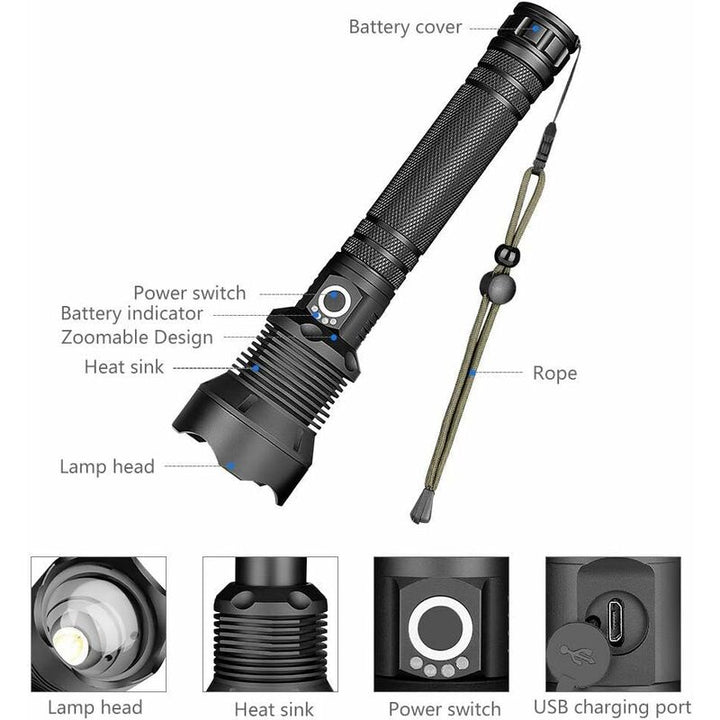 Long-Range Rechargeable LED Flashlight Kalsten