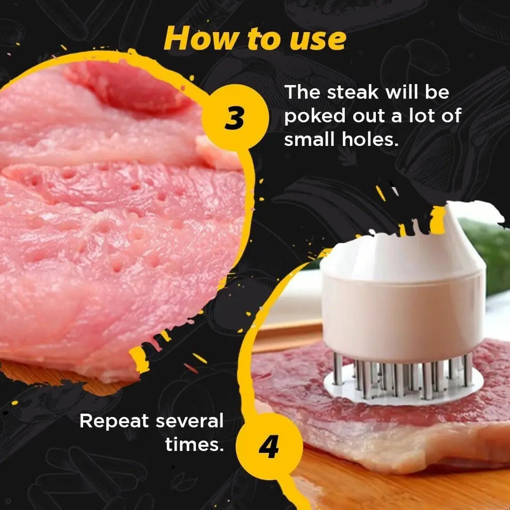 BowLift | Meat Tenderizer – Stainless Steel Needle Blades for more tender and faster cooked meat!