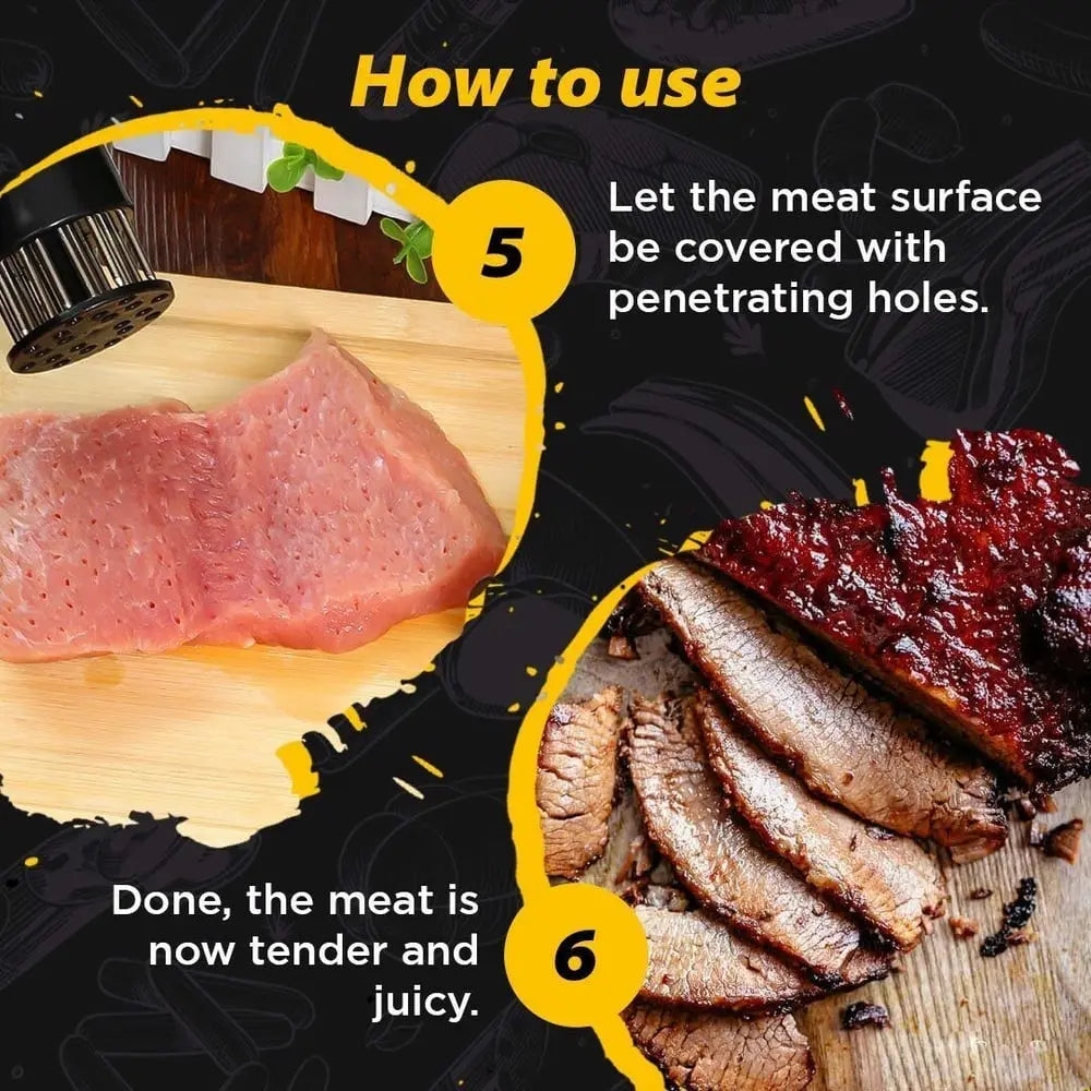 BowLift | Meat Tenderizer – Stainless Steel Needle Blades for more tender and faster cooked meat!