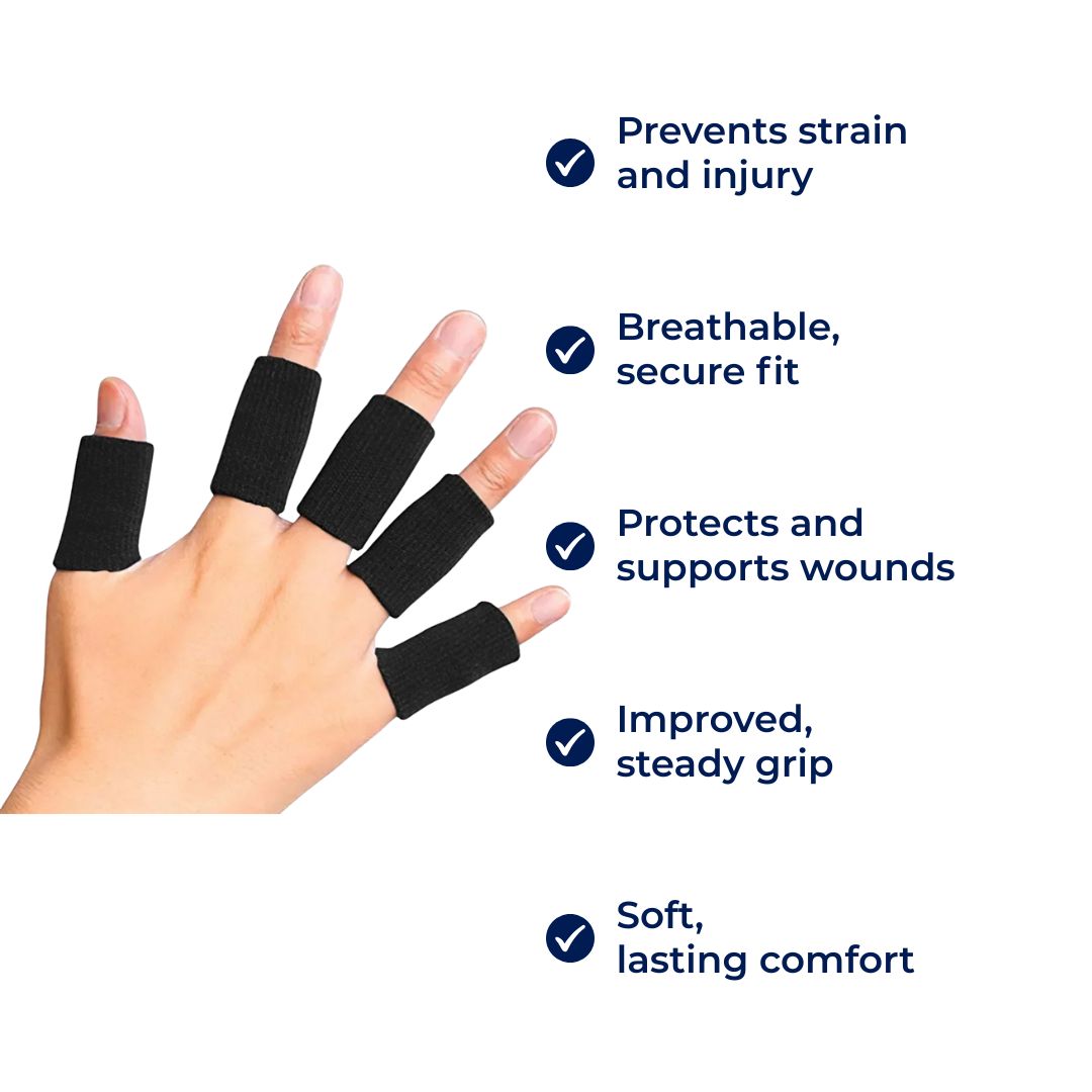 FlexiGuard | Finger Protection Sleeves – Injury Prevention – Breathable Snug Fit - Keeps wounds and bandages in place – Sports and Daily Comfort Kalsten