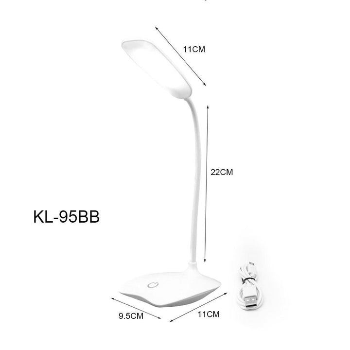 Flexible 14 LED Stand Desk Lamp Modern Touch Switch 3 Modes Dimmer USB Rechargeable Reading Study Light Table Lamp for Bedroom | Kalsten