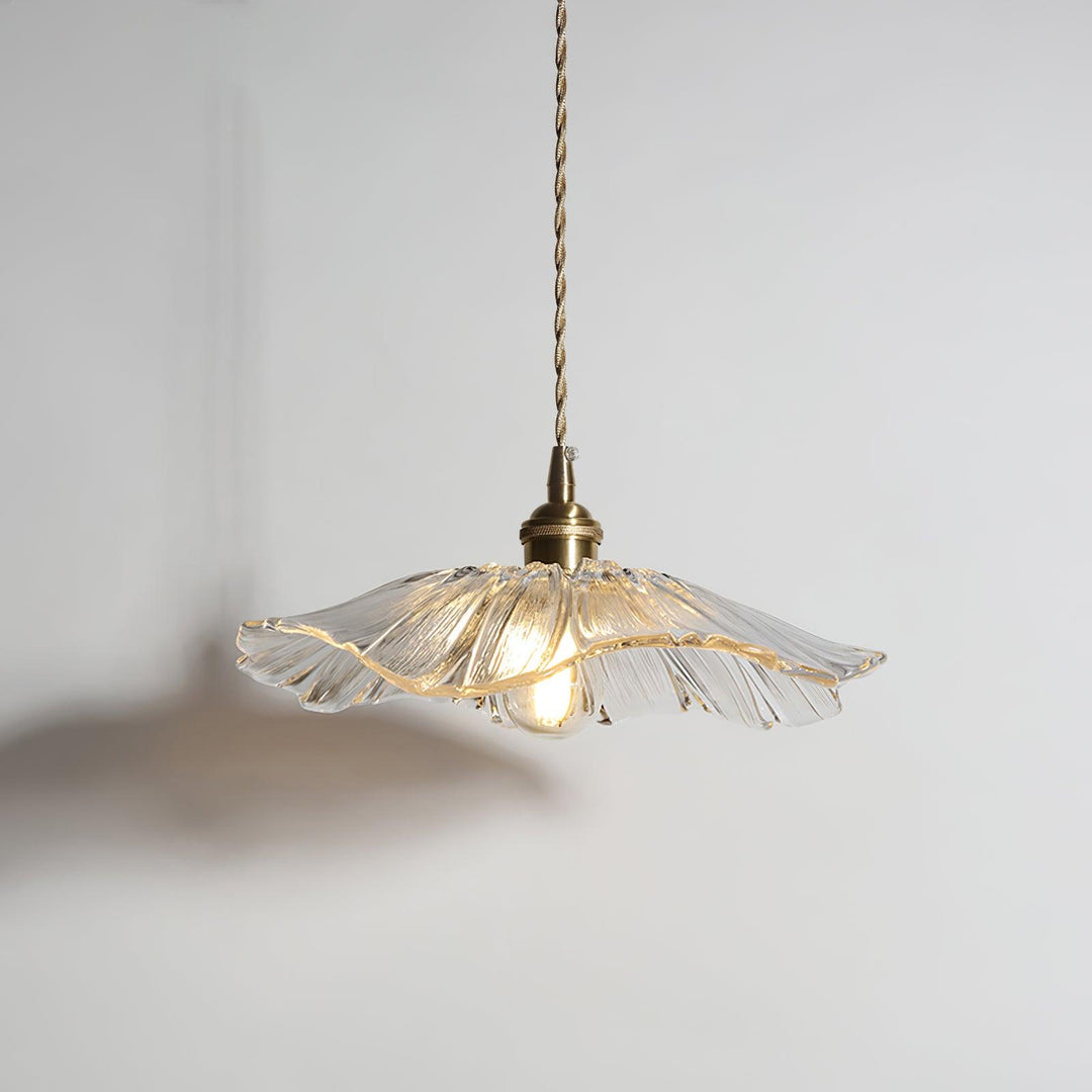 Pendant Light Glass 11 in Diameter Transparent Shade Pink Green Clear Retro Home Dining Room Kitchen Hanging Ceiling Lamp | Kalsten