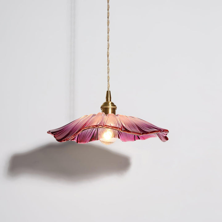 Pendant Light Glass 11 in Diameter Transparent Shade Pink Green Clear Retro Home Dining Room Kitchen Hanging Ceiling Lamp | Kalsten