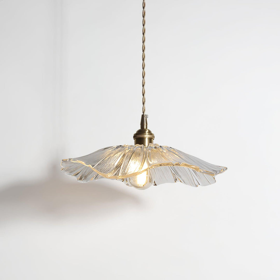 Pendant Light Glass 11 in Diameter Transparent Shade Pink Green Clear Retro Home Dining Room Kitchen Hanging Ceiling Lamp | Kalsten