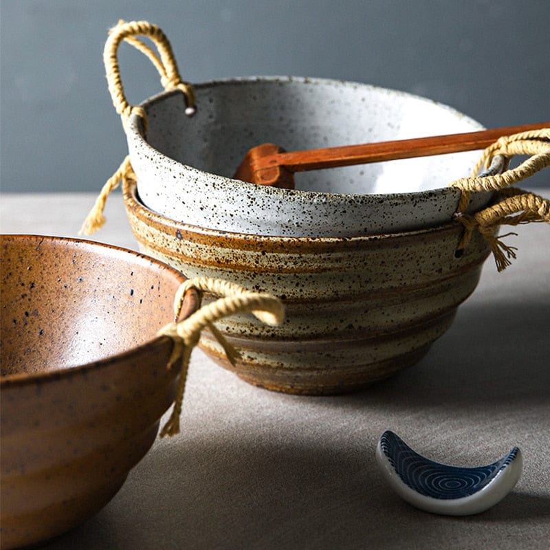 Fortessa ceramic bowl with hemp rope handle | Kalsten