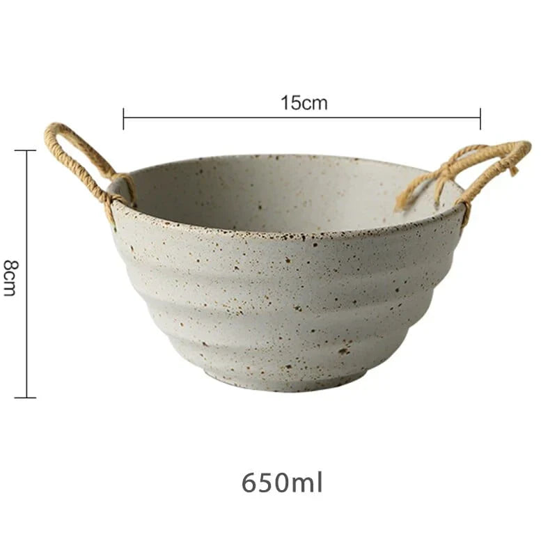 Fortessa ceramic bowl with hemp rope handle | Kalsten
