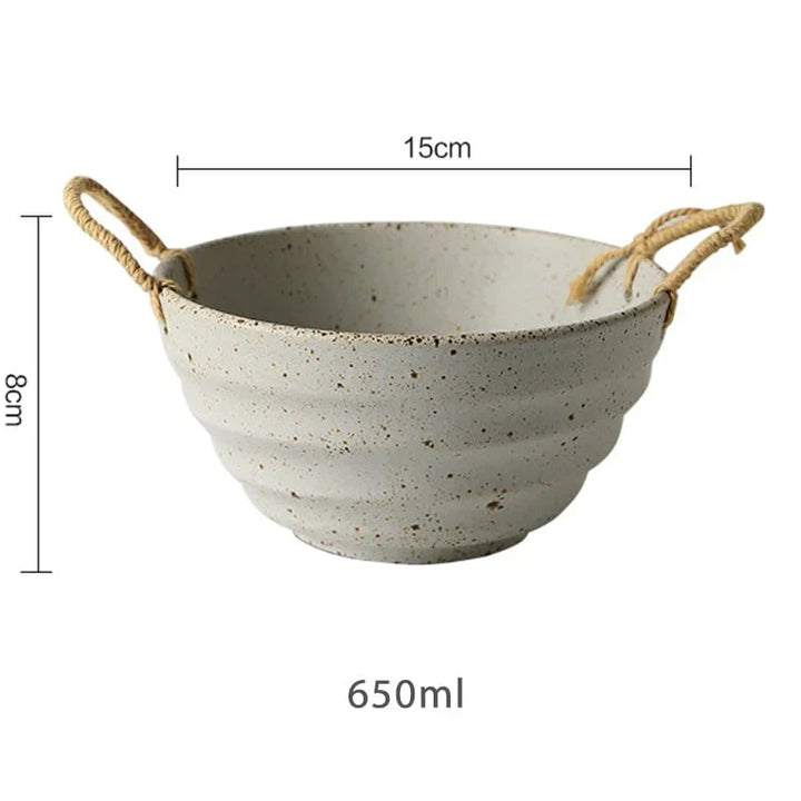 Fortessa ceramic bowl with hemp rope handle | Kalsten