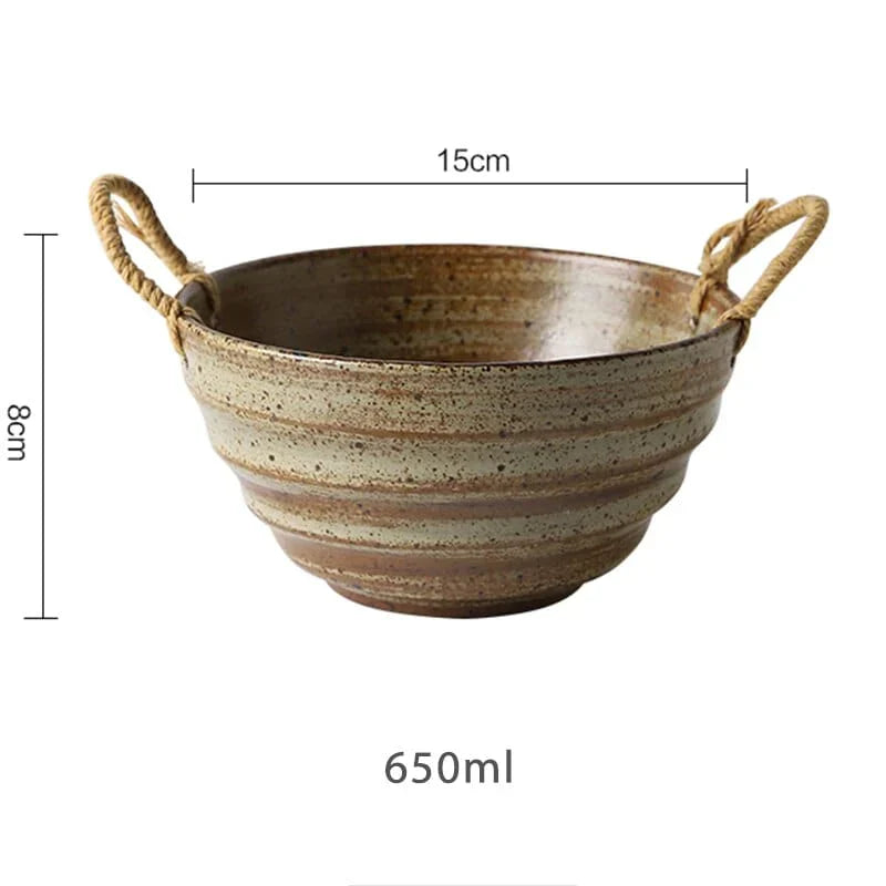 Fortessa ceramic bowl with hemp rope handle | Kalsten
